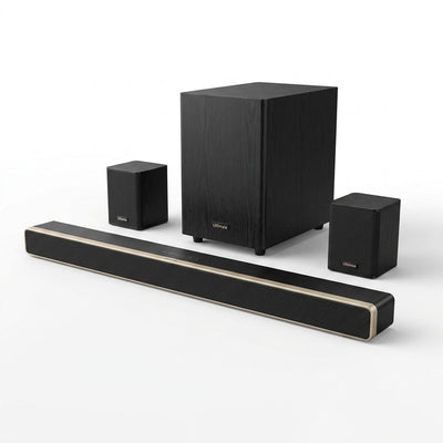Dolby Atmos Soundbar System Built for True Surround Sound, Wireless Setup, 5GHz Transmission, HDMI eARC