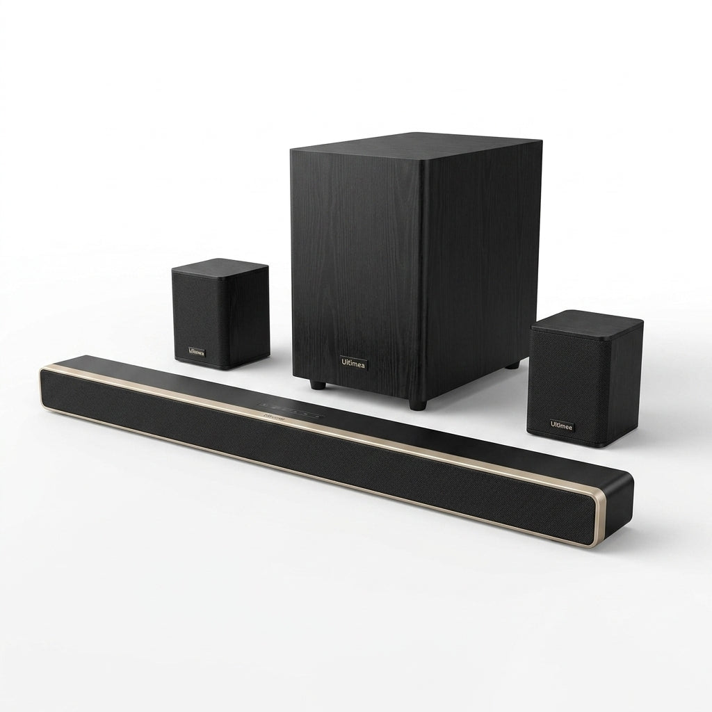 5.1.2Ch Sound Bar with Dolby Atmos, Surround Sound System for TV with 2 Surround Speakers, Sound Bar for Smart TV, Soundbar with Subwoofer for Home Theater, BT 5.4, HDMI Earc, Skywave Series — Studio Shot