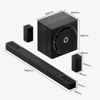 7.1.4Ch Sound Bar with Dolby Atmos, Surround Sound System for TV with 2 Surround Speakers, Sound Bar for Smart TV, Soundbar with Subwoofer for Home Theater, BT 5.4, HDMI Earc, Skywave Series