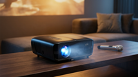 Daytime Projector 4K 2026 Upgraded 2500 ANSI [Karaoke Home Theater] HDR10 Smart TV Projectors with Wifi and Bluetooth TOF Autofocus HDMI CEC DB Digital Audio for Movie Night Gaming Golf Simulator — Lifestyle