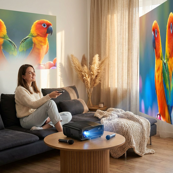 4K Smart Projector Built for Home Entertainment, 2500 ANSI Lumens, WiFi Streaming, Voice Control