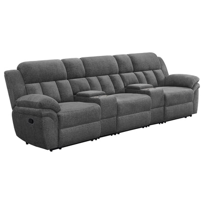 Divine - 5 Piece Power Reclining Home Theater Seating Set With Memory Foam Cushions And Storage Consoles