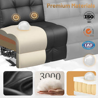 3-Seater Loveseat Recliner Sofa, Home Theater Seating Reclining Couch with Flip Middle Backrest, RV Wall Hugger Sleeper Sofa with Massage, Dawer & Cup Holders, 150° Recline for RV & Living Room